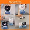 Angry Overalls Cute White And Black Cat Plush Doll Pendant Bag Decoration