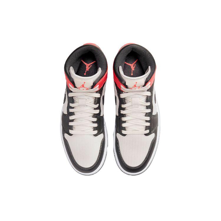 Кроссовки Air Jordan 1 Mid SE Newsprint Женские Коричневый Светло-Древесно-Коричневый Ярко-Багровый DQ6078-100
