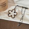 Cartoon Leopard Print Makeup Mirror Pendant Necklace Cute Anime Kt Long Adjustable Clavicle Chain Versatile Jewelry Girls Gift