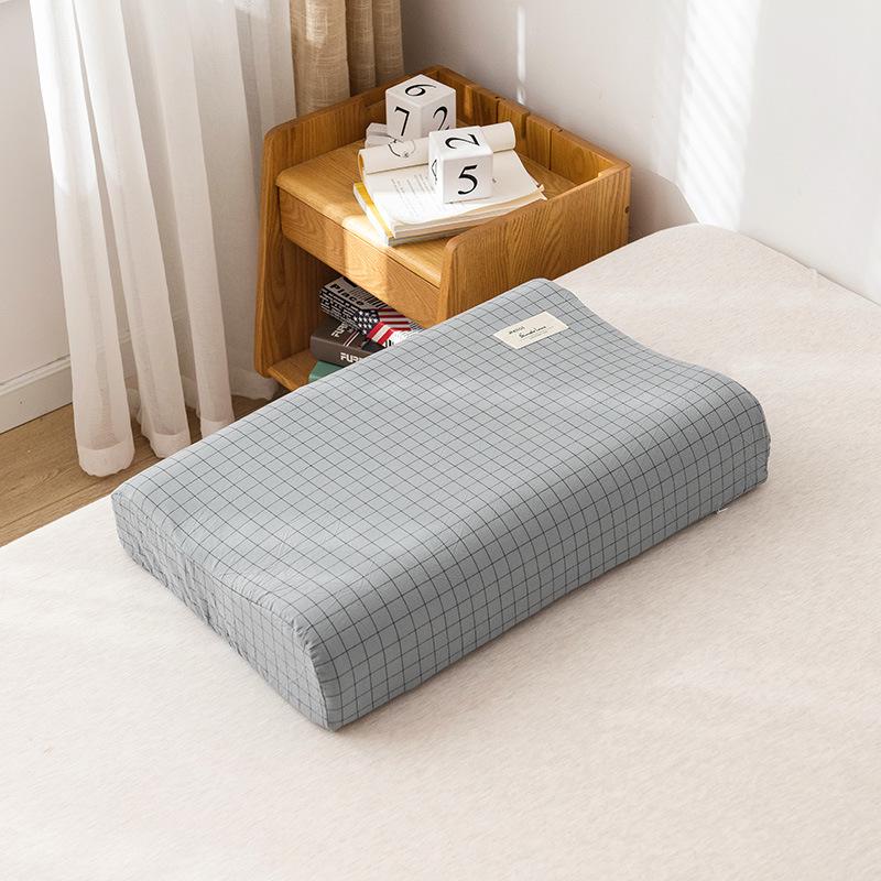 Латексная подушка с эффектом памяти с хлопковой наволочкой для детей, 50x30см, Съемная, Для использования в любое время года, Наволочка 60x40см.