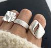 925 Sterling Silver Rings for Women Couple Minimalist Handmade Simple Moon Heart Ring Fine Jewelry Gift Prevent Allergy