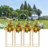 4 Pcs Gold Metal Flower Stand Party Wedding Table Centerpiece Column Holder Rack Decor Rectangular Rack