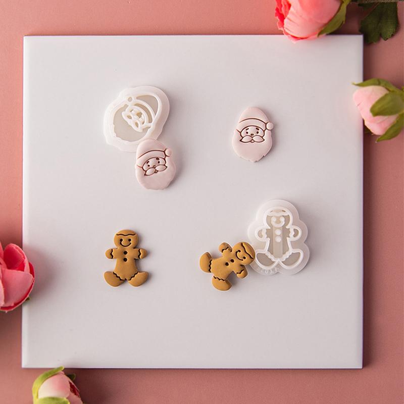 Мультфильм Рождество Новые колокольчики носки хрустальный шар форма для резки ювелирные изделия кулон тиснение инструменты DIY мягкая керамика серьги глиняная форма