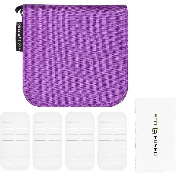 Eco-Fused Memory Card Case - Fits up to 44x SD, SDHC, Micro SD, Mini SD and 4X CF - Holder with 44 Slots (Purple / 44 Slots - 1 Pack)