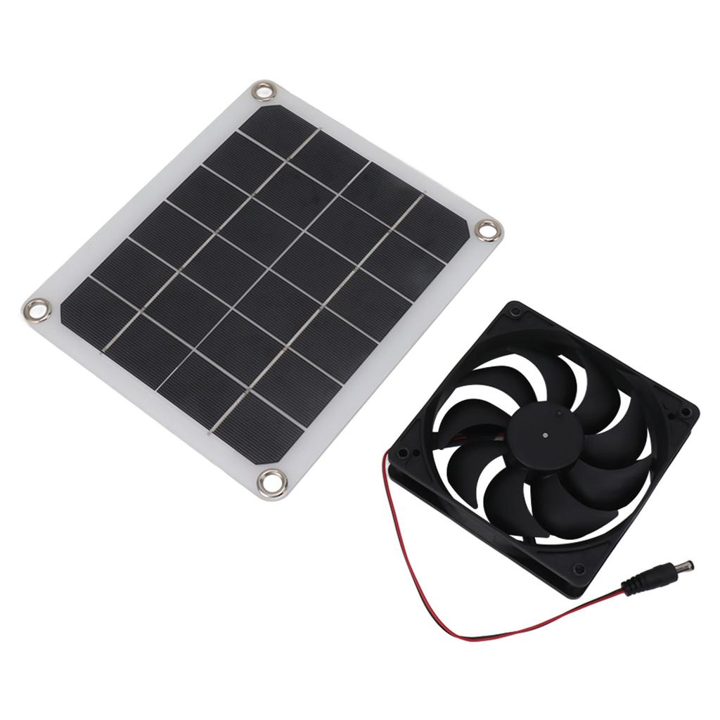 10W Solar Panel Exhaust Fan Waterproof Solar Powered Attic Ventilator for Pet House RV Greenhouse