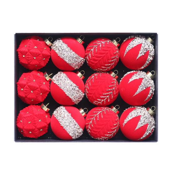 12 шт. Рождественские шары, украшения, небьющиеся пластиковые рождественские елочные подвесные безделушки для праздника