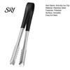 Non-slip Food Tongs Stainless Steel Ice with Handle Heavy-Duty for BBQ Heavy Duty Kitchen Buffet Rust-Proof Dishwasher Safe Multi-purpose Clip