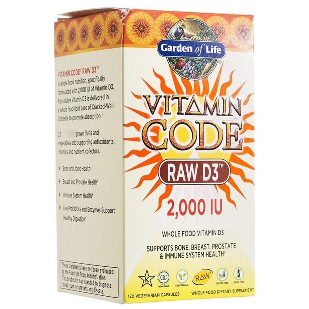 Garden of Life Vitamin Code Raw D3 2000 IU Vegetarian Capsules 1 pcs 120 Tablets