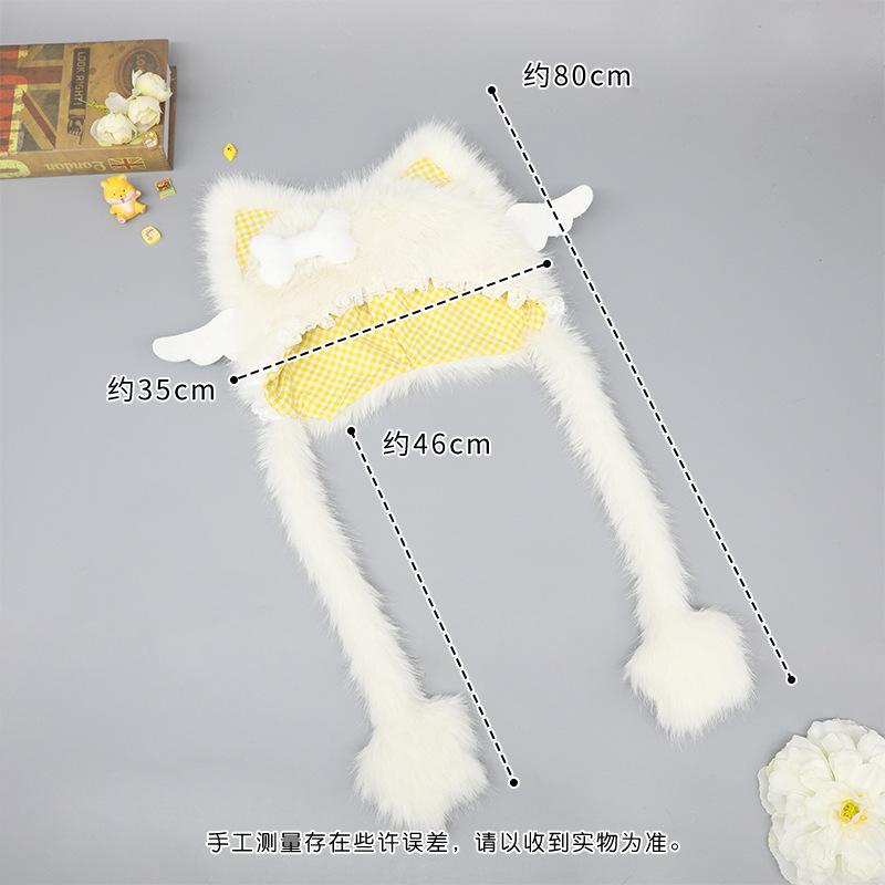 Лолита Плюшевый Головной Убор Демонические Ушки Шапки Зимняя Уличная Теплая Головной Убор Крылья Ангела Шапка Горро Шапки для Защиты Ушей Подарки