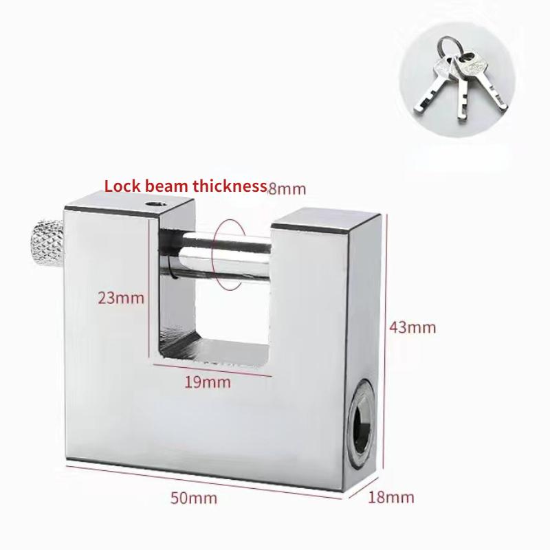 Навесной замок повышенной прочности с 3 ключами, дверь гаража, сарая, окно, шкафчик, склад, смелый, водонепроницаемый, имитация, лом, устойчивый к ржавчине, замок, противоугонный