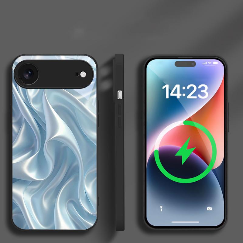 Золотой шелк волн подходит для iPhone 17 Pro Max 16E 15 Pro 14 13 Plus 12 mini 11 XR Xs 7 8 16 Air черное Стеклянный Чехол для Телефона