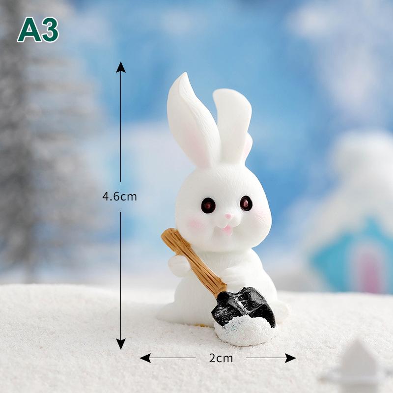 Cute Rabbit Carrots House Figurines Garden Home Decoration Micro Landscaping CDN