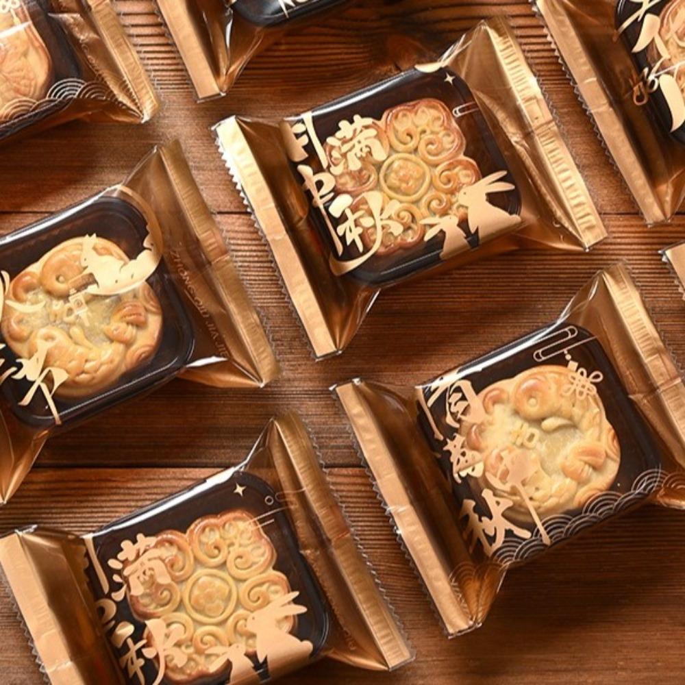 100pcs Plastic Mooncake Packaging Bag Chinese Style Machine Sealing Bag  Party Gift