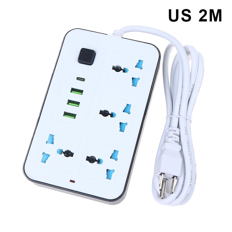НоваяEU US вилка Сетевой фильтр 2/3-контактный 1 TypeC 3 USB-порта 4 гнезда 2/3/5M удлинитель Розетка для зарядки Электрическая розетка