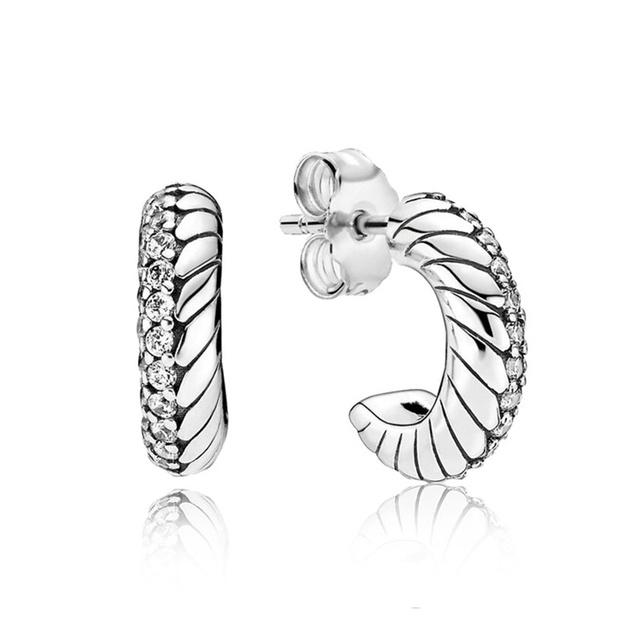 Гламурные двойные серьги-кольца из серебра 925 пробы для оригинальных гламурных ювелирных изделий своими руками