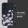 Luxury Purple Flower Case For Xiaomi 13T 11T Pro Poco F6 X6 Pro Funda Redmi Note 14 Pro 5G 13 12 11 Silicone Lanyard Cover