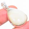 Natural Rainbow Moonstone Gemstone 925 Sterling Silver Pendant 1.65" D0p66