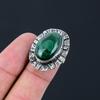 Стерлинговое серебро Натуральный малахит Заявление Модное кольцо с несколькими камнями Ювелирные изделия US 7