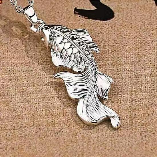 Women's Koi Carp Pendant Necklace - Chinese Style Fish Collarbone Chain Gift