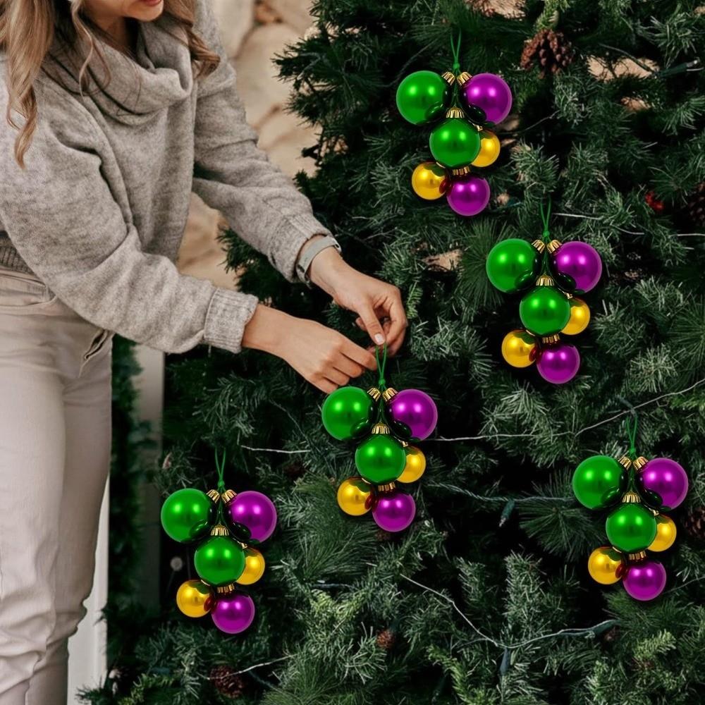 4Pcs Shatterproof Christmas Tree Ball Cluster Decor Plastic Christmas Ball Strings  Christmas Party