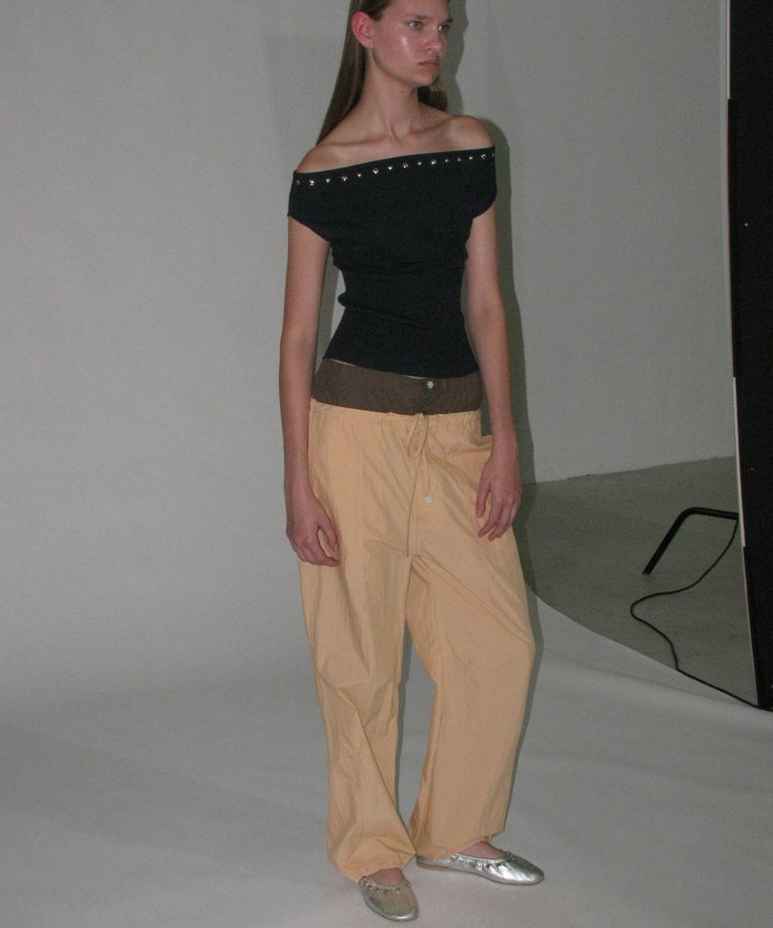 PARTIMENTO WOMEN Double Waist Parachute Pants_Orange