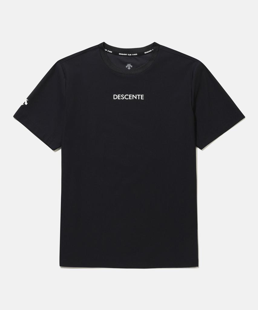 DESCENTE Охлаждающая трикотажная футболка с белой графикой, коротким рукавом, надписью Black Sr223Ets58 (Тип B)