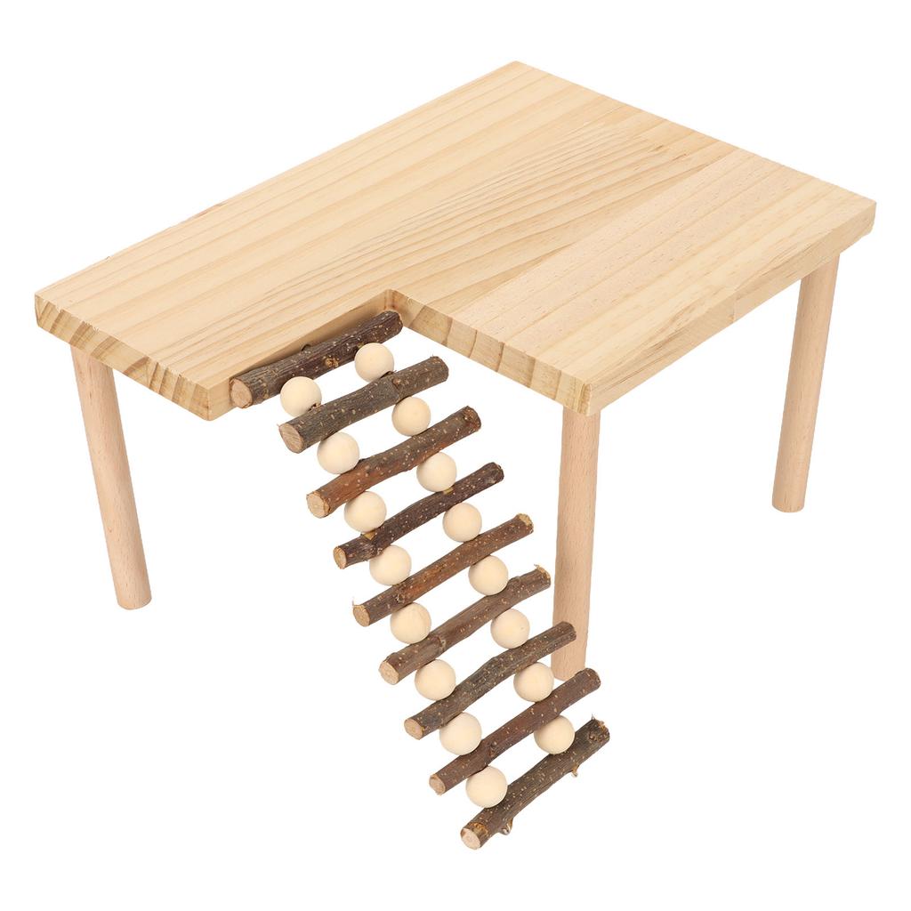 Hamster Climbing Platform 2 Layer Landscaping Natural Wooden Hamster Playing Activity Platform with