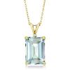 Certified Natural Aquamarine Pendant, 925 Sterling Silver Pendant Gold Filed