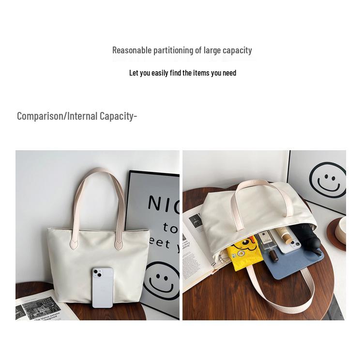 Стильная женская холщовая нейлоновая сумка-тоут подмышку: Универсальная, вместительная сумка на одно плечо