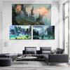Landscape Oil Painting Secret Forest Castle Art Canvas Living Room Corridor Office Home Decoration Mural No Frame