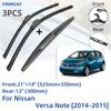 For Nissan Versa Note 2014-2015 Front Rear Wiper Blades Brushes Cutter Accessories J Hook 2014 2015