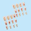 24Pcs Square Press On Nails Glue On Nails French Fake Nails Designs False Nails Artificial Nails Gifts for Women Girls