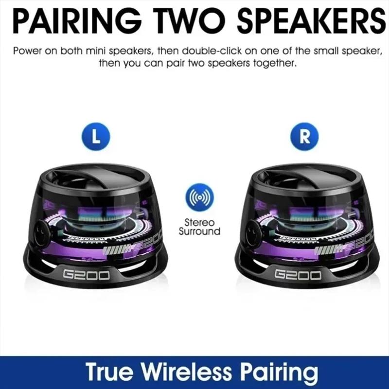 Звуковая колонка G200 RGB-подсветка Магнитный динамик BT5.0 Мини-звуковая колонка 7 часов воспроизведения Держатель для телефона Портативная Bluetooth-колонка