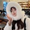 Checkered Plush Pattern Hat Women Winter Ear Protection Outdoor Warmth Cap Gift