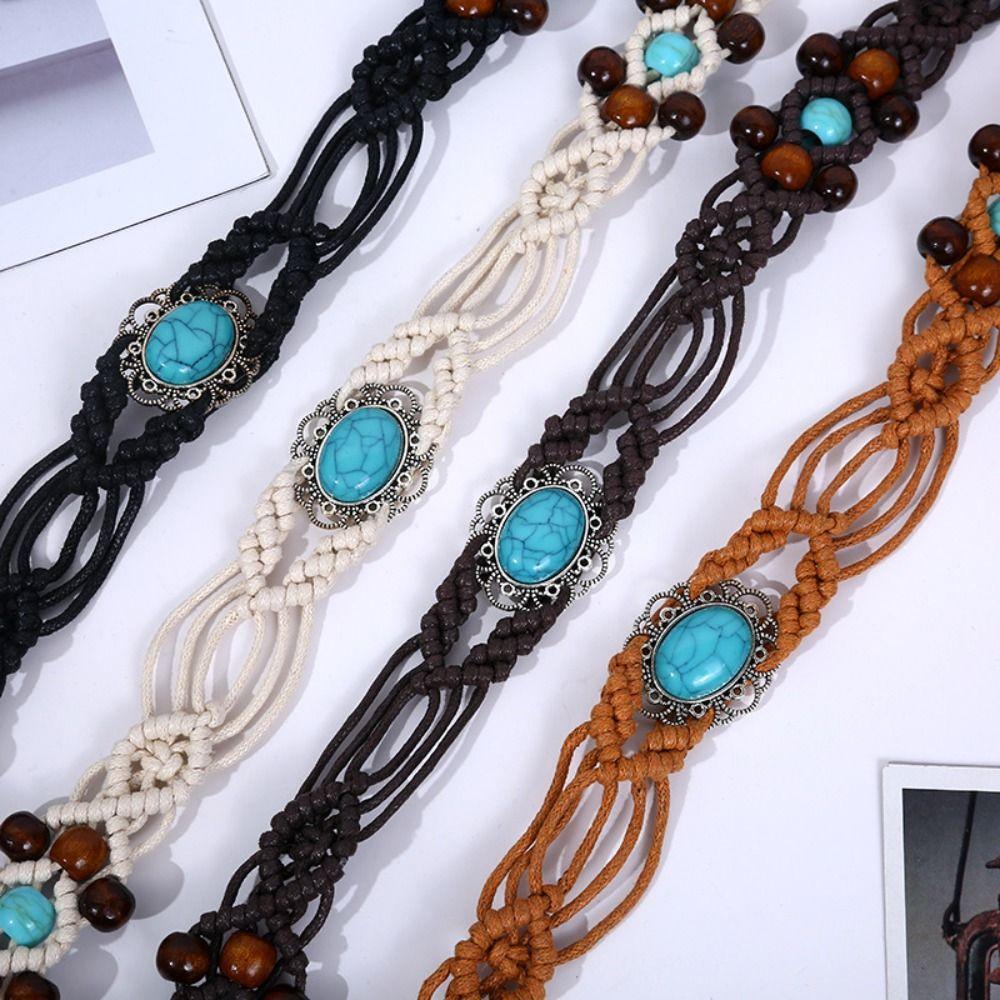 Versatile Woven Belt Ethnic Style Dress Chain Waist Dress Accessories Braided Waist Belt  Women