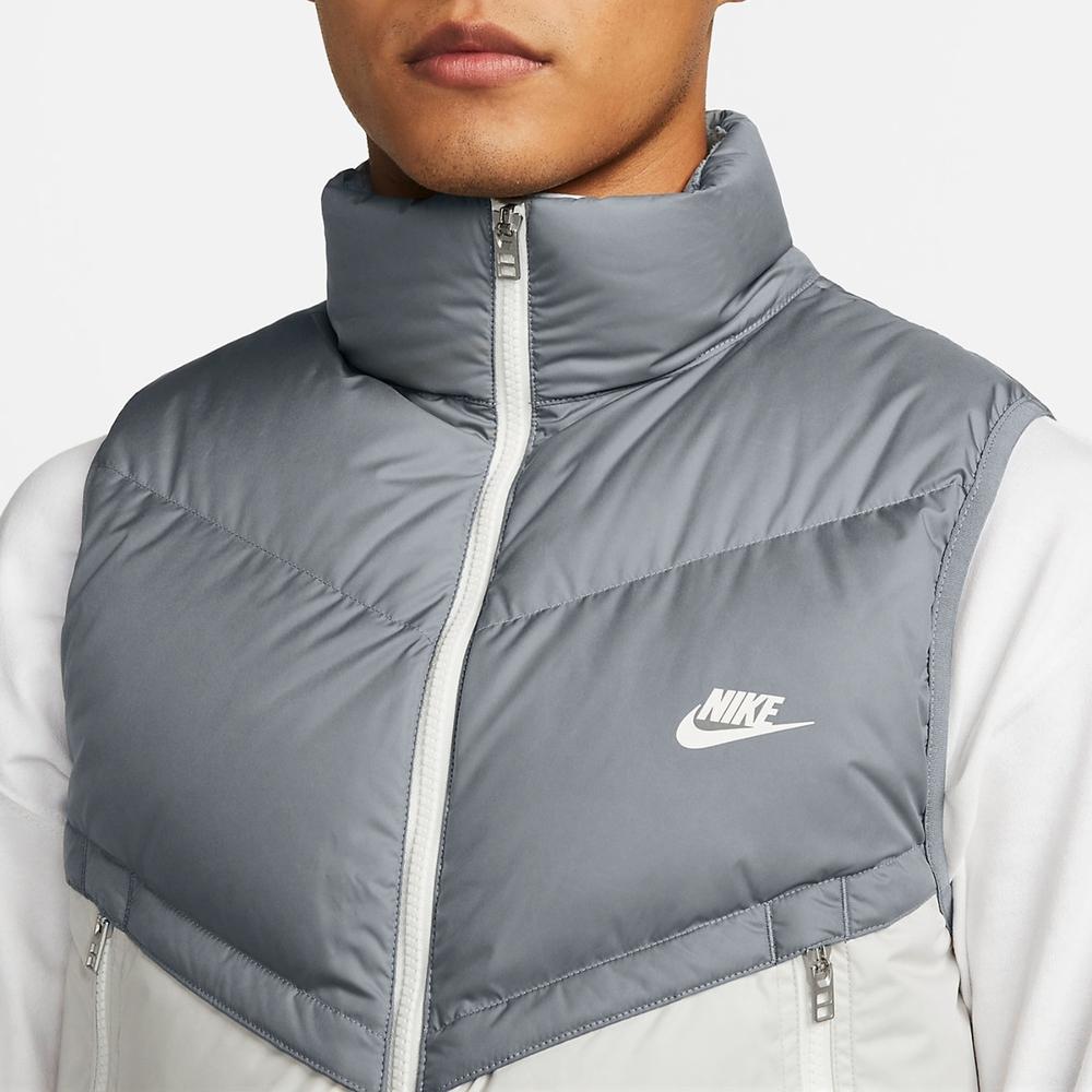 Nike Повседневный спортивный жилет с логотипом и воротником-стойкой на молнии, мужская верхняя одежда, серый DV1136-084