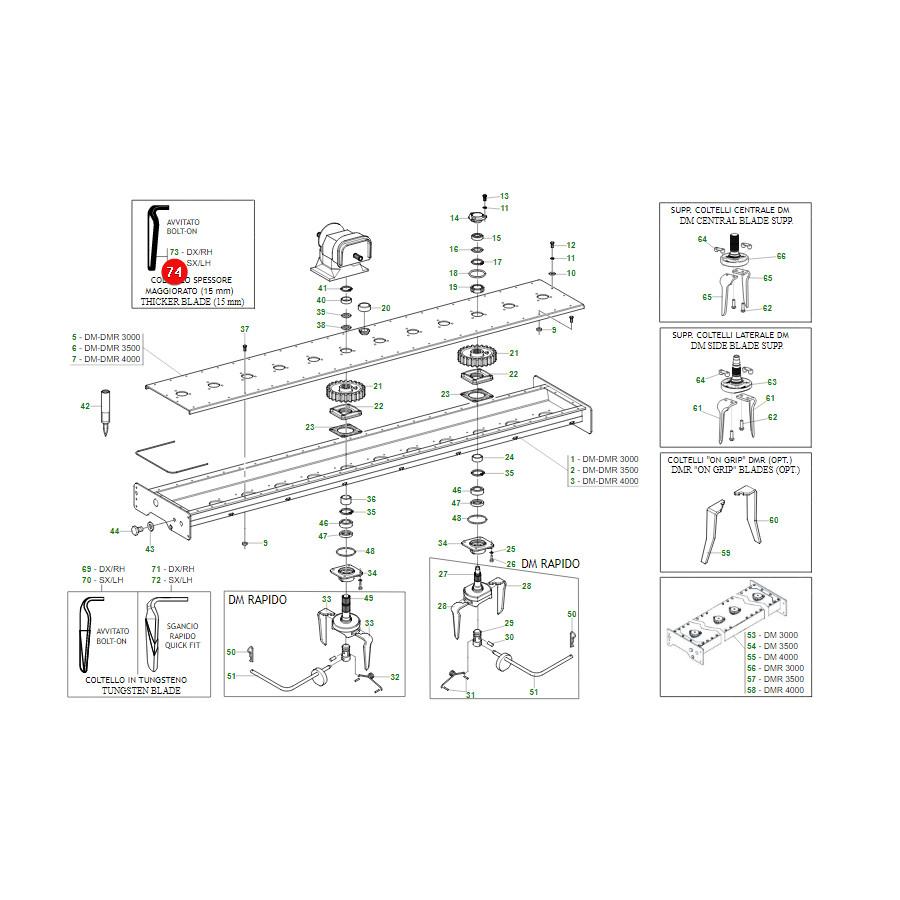 Left tooth 15 mm Maschio Gaspardo M36100216R Original
