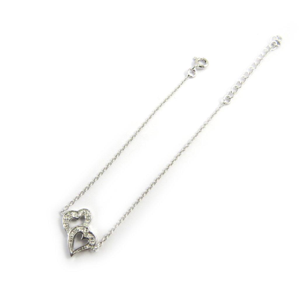 Les Trésors De Lily [M1688] - White 'Love' Silver Bracelet