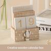 Block Calendar for Desk, Wood Desk Perpetual Calendar, Gift Daily Desktop Vintage Wooden Blocks for Home Farmhouse Office Aesthetic Decor Rustic