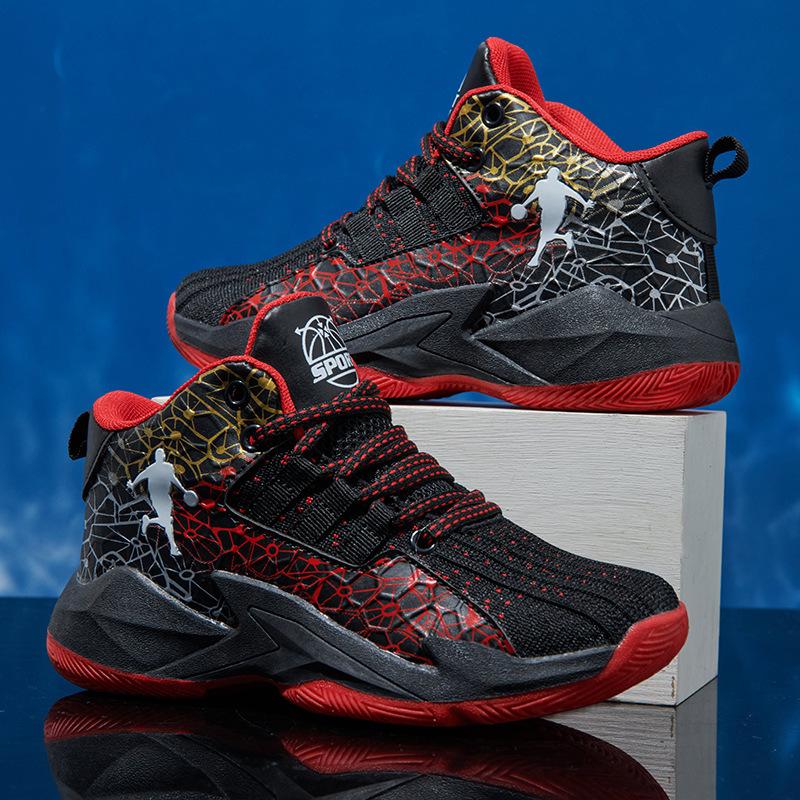Подростковые баскетбольные кроссовки мужские высокие дышащие из сетки, нескользящие и износостойкие студенческие кроссовки для реальных игр, детская спортивная обувь женская