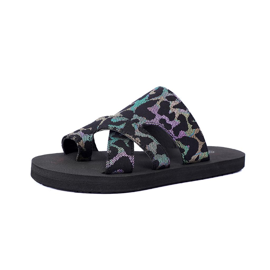 Тапочки женские большого размера на платформе с цветным носком, пляжные тапочки