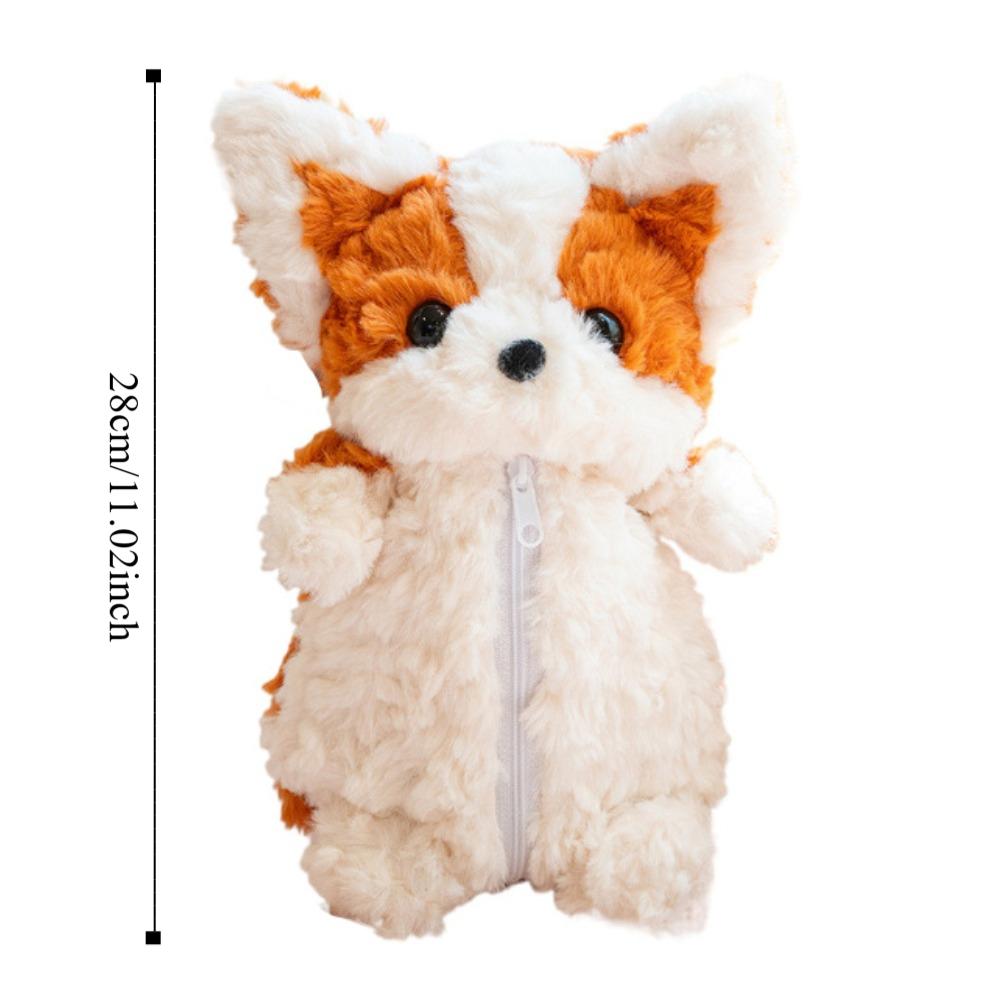 Plush Dog Doll Stationery Bag Corgi Little Dog Pen Pouch Ins Little Dog Doll Pencil Bag Stationery
