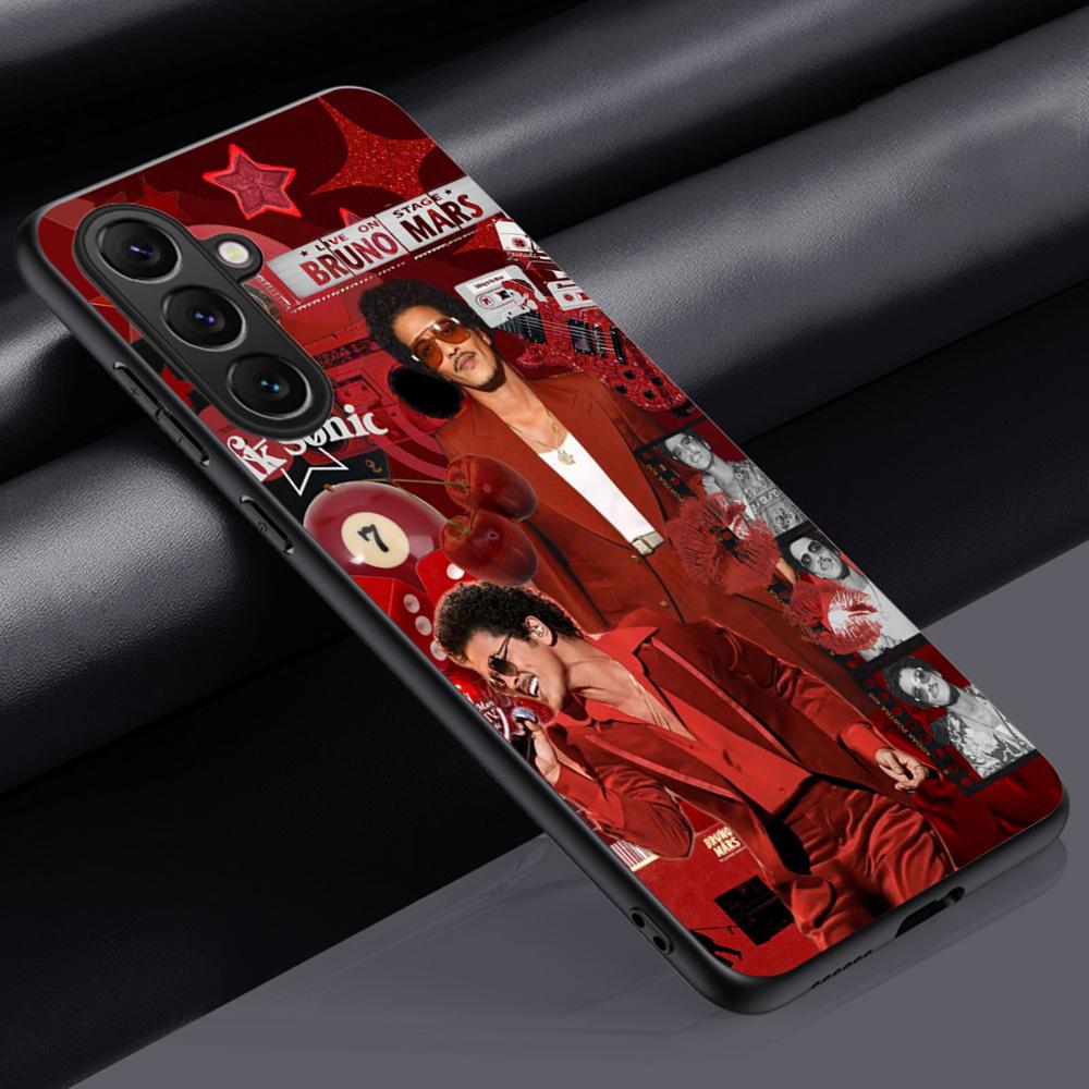 Bru-no cool singer fashion design Phone Case For Samsung Galaxy S26 S25 S24 S23 S22 S21 Plus Ultra Note20 Soft Black