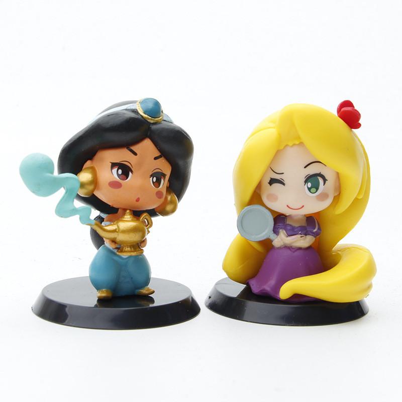 Милая сказочная принцесса, украшение для машины, фигурка, очаровательная Q-версия, Мулан, Белоснежка, Русалочка, Эльза, коллекционная игрушка, 6 см, ПВХ