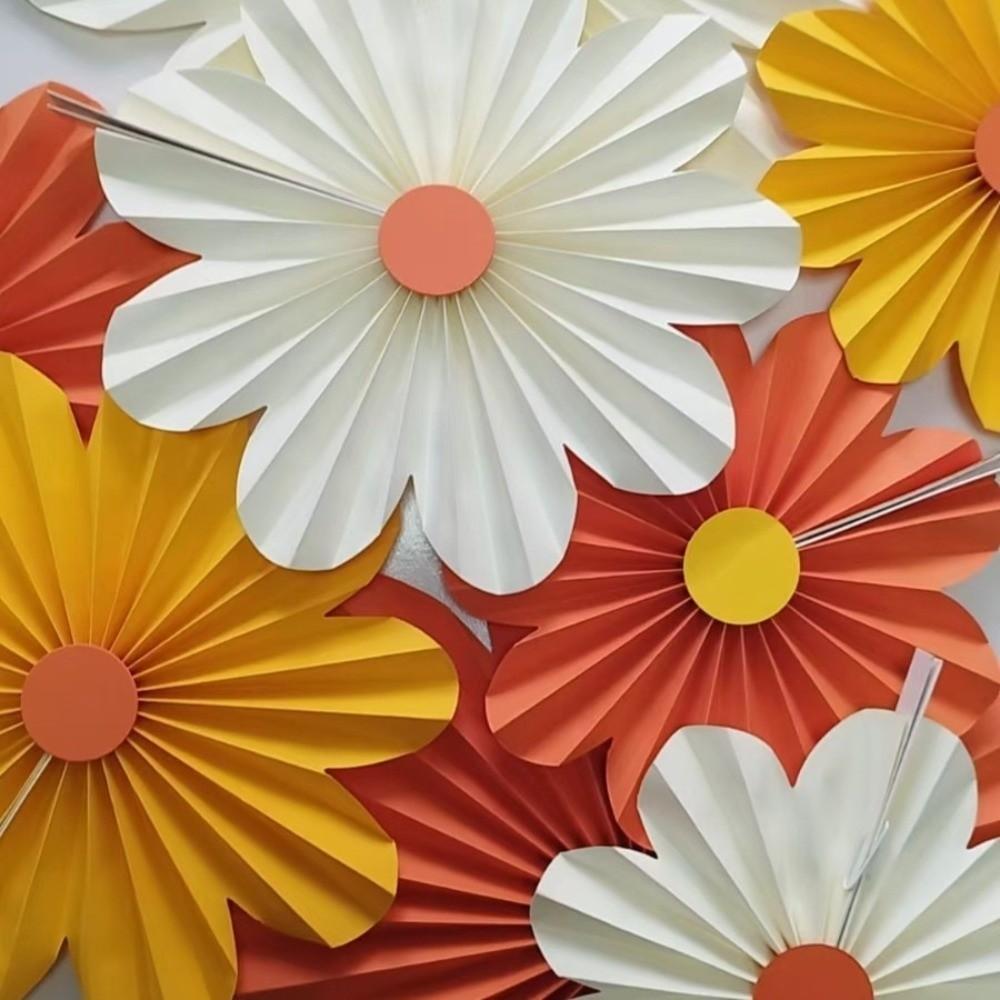 9Pcs/Set Hanging Ornaments Artificial Paper Flowers Decorative Birthday Decor Supplies