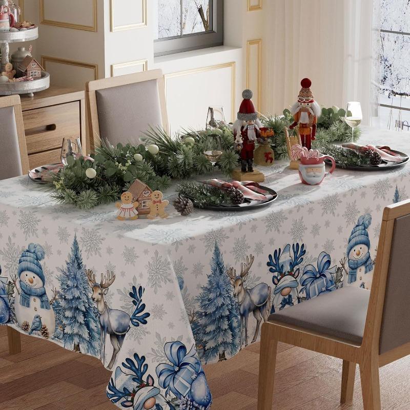 New Christmas Table Cloth Holiday Beautification Decoration Rectangular Table Cloth Anti Slip and Wear-resistant Multi-purpose