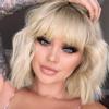 MERISIHAIR Короткий темно-зеленый волнистый парик с челкой, черный смешанный зеленый короткий боб волнистые вьющиеся парики для женщин, синтетические реалистичные парики для косплея для девочек