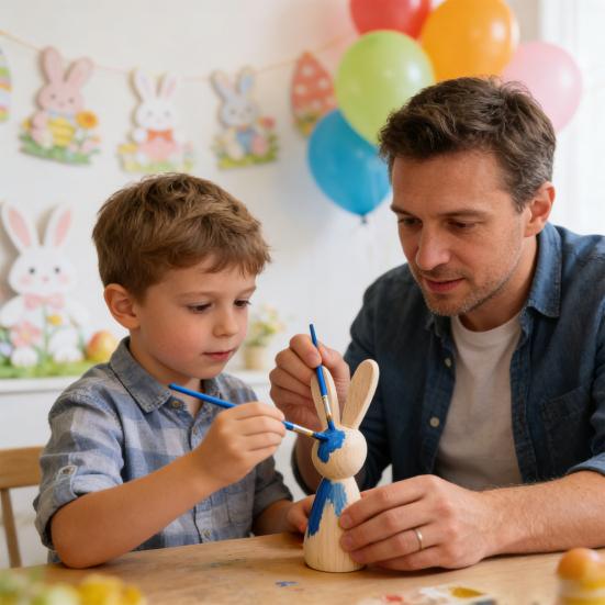 Unfinished Wooden Rabbit Crafts DIY Mini Wood Bunny Figurine Easter Blank Bunny Peg Dolls for Painting