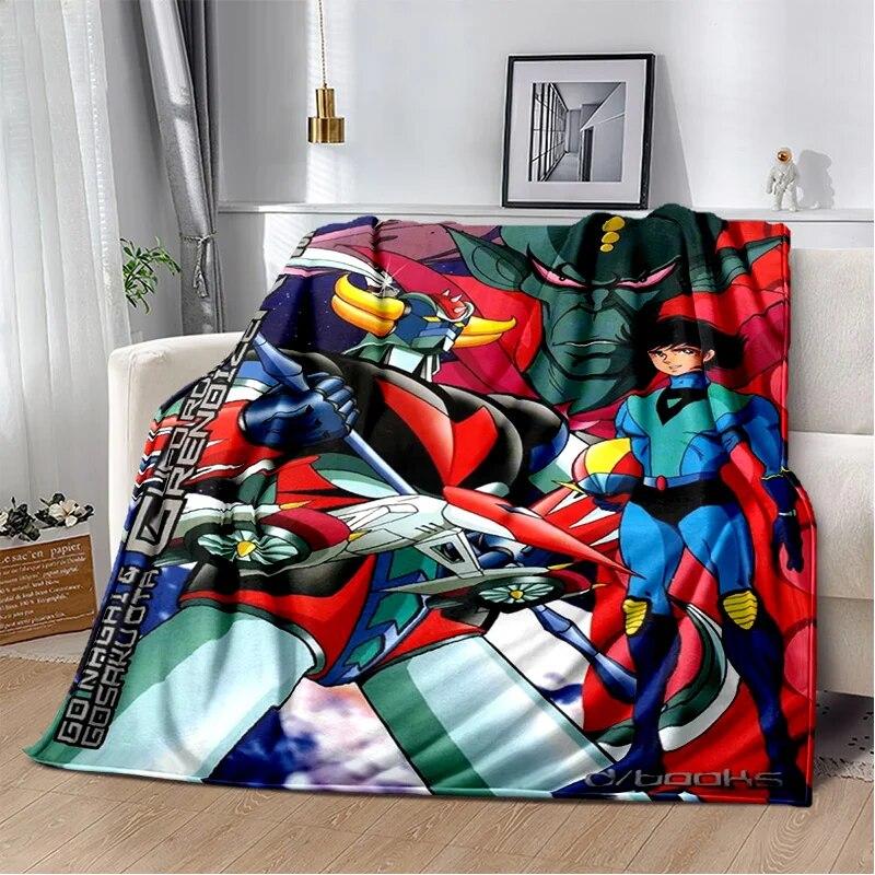UFO Robot Grendizer Anime Cartoon Soft Plush Blanket,Flannel Blanket Throw Blanket for Living Room Bedroom Bed Sofa Picnic Kids