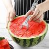 2-in-1 Stainless Steel Fruit Cutter Watermelon Cube Cutter Ergonomic Kitchen Slicing Baller For Party Picnic Camp School